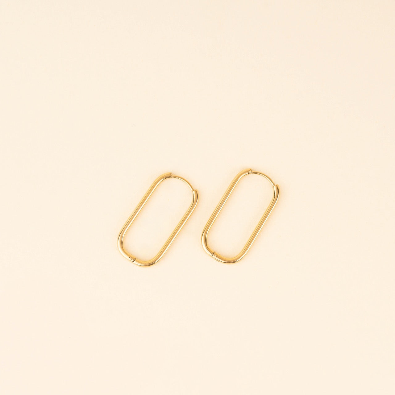 Rectangle Rounded Huggie Hoop Earrings