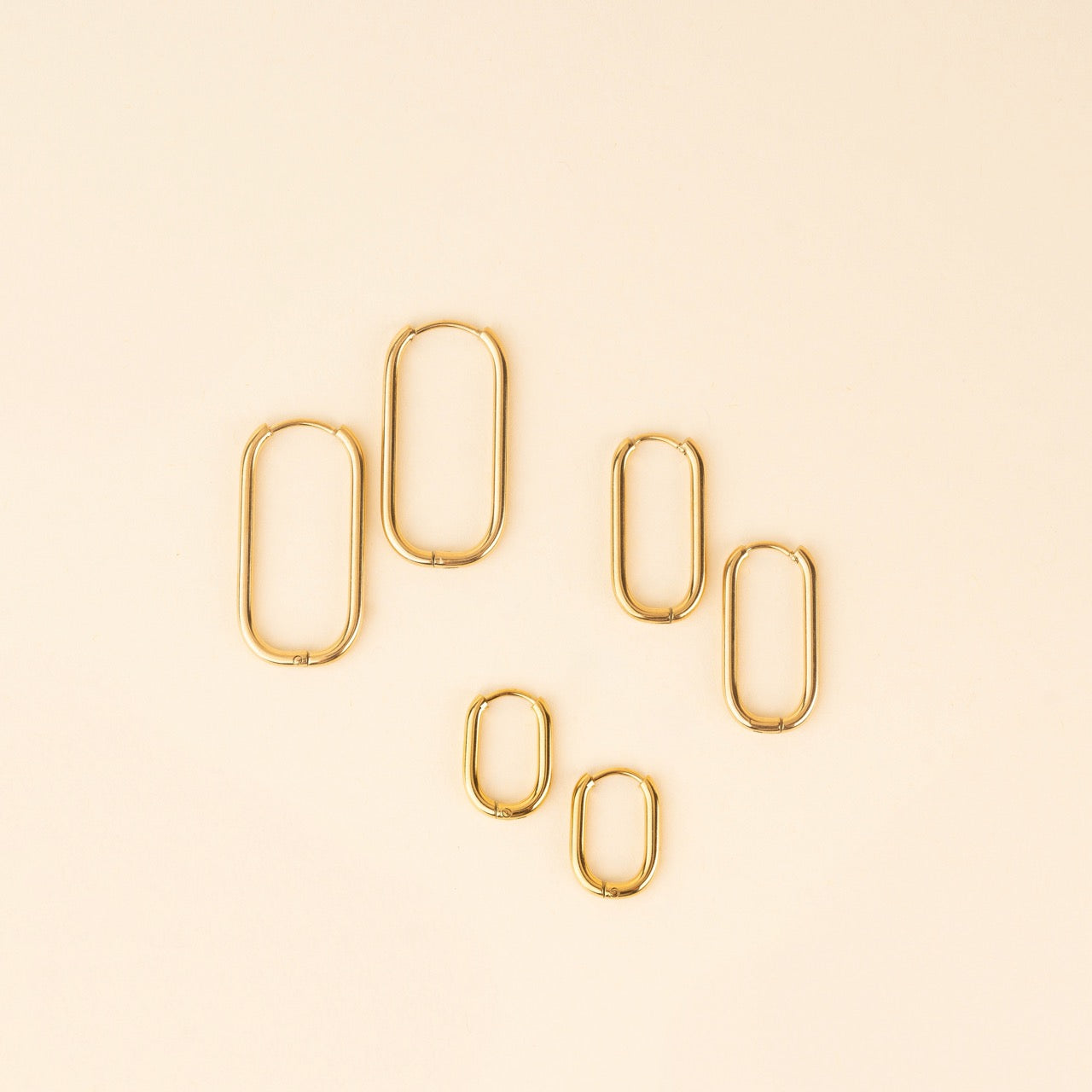 Rectangle Rounded Huggie Hoop Earrings