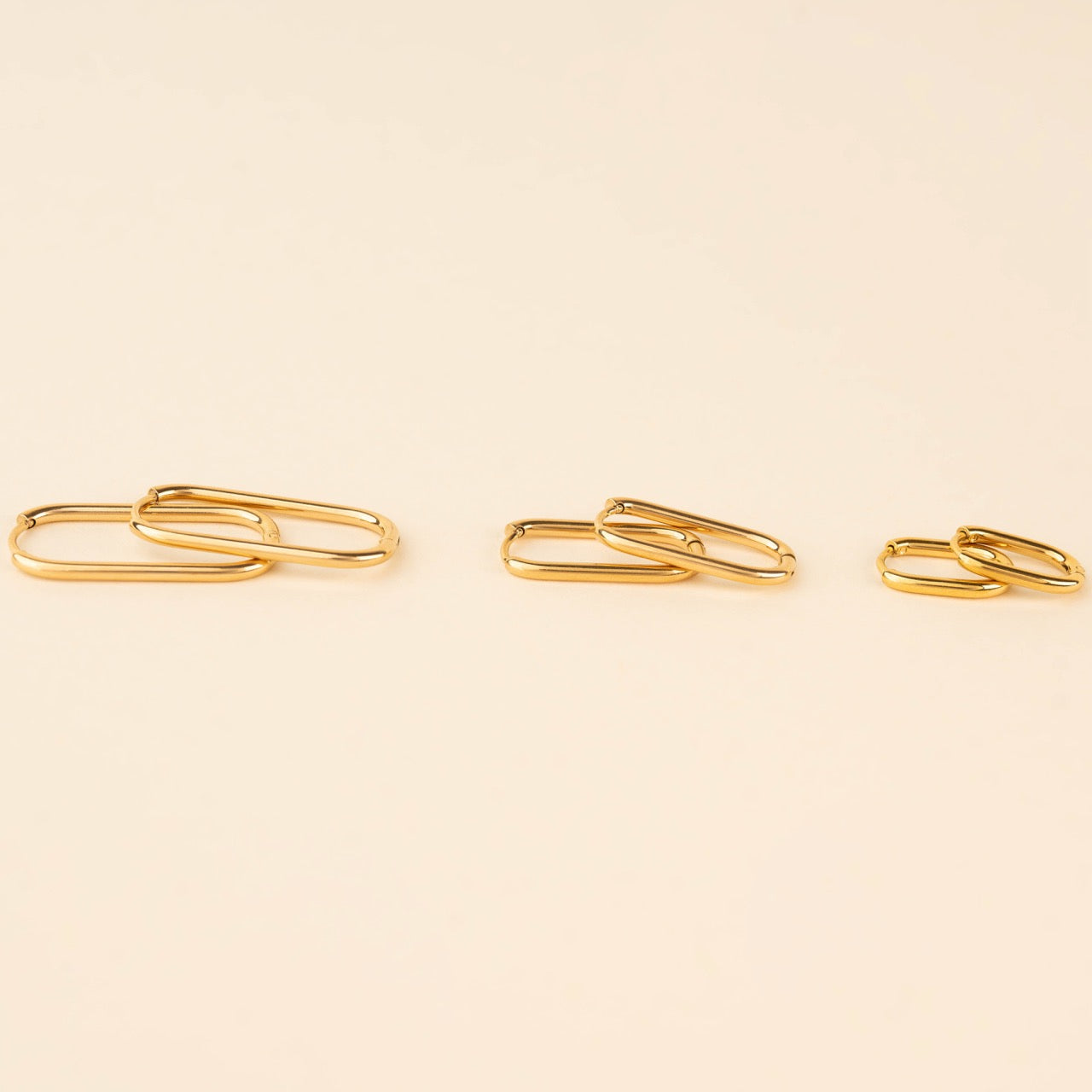 Rectangle Rounded Huggie Hoop Earrings