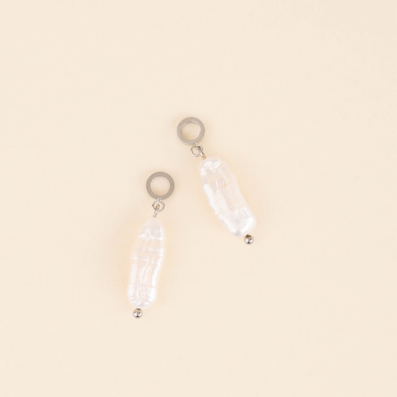 Baroque Natural Pearl Huggie Hoop Charms