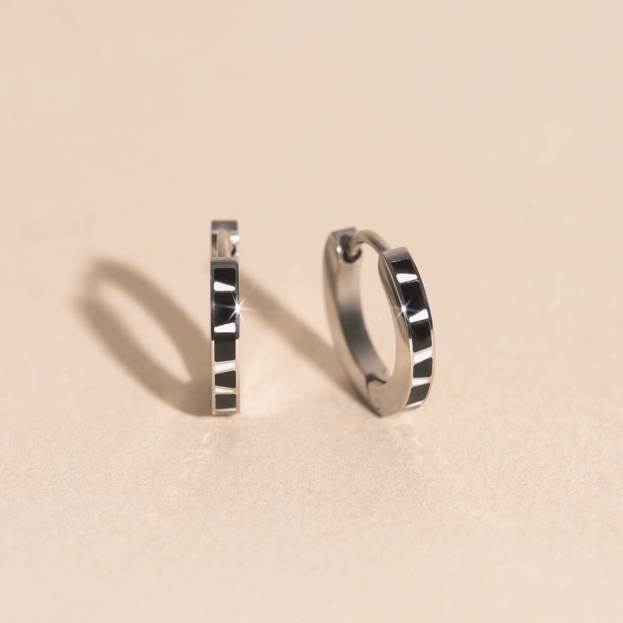Zebra-print Huggie Hoop Earrings