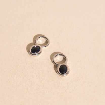 Stone Chunky Huggie Hoop Charms