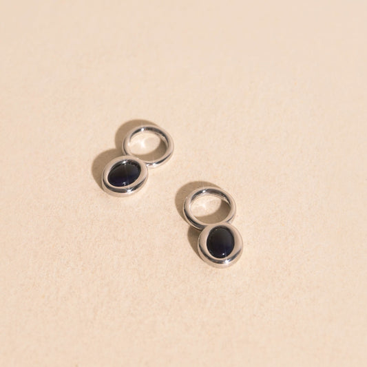 Stone Chunky Huggie Hoop Charms