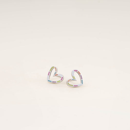 Rainbow Heart Earrings