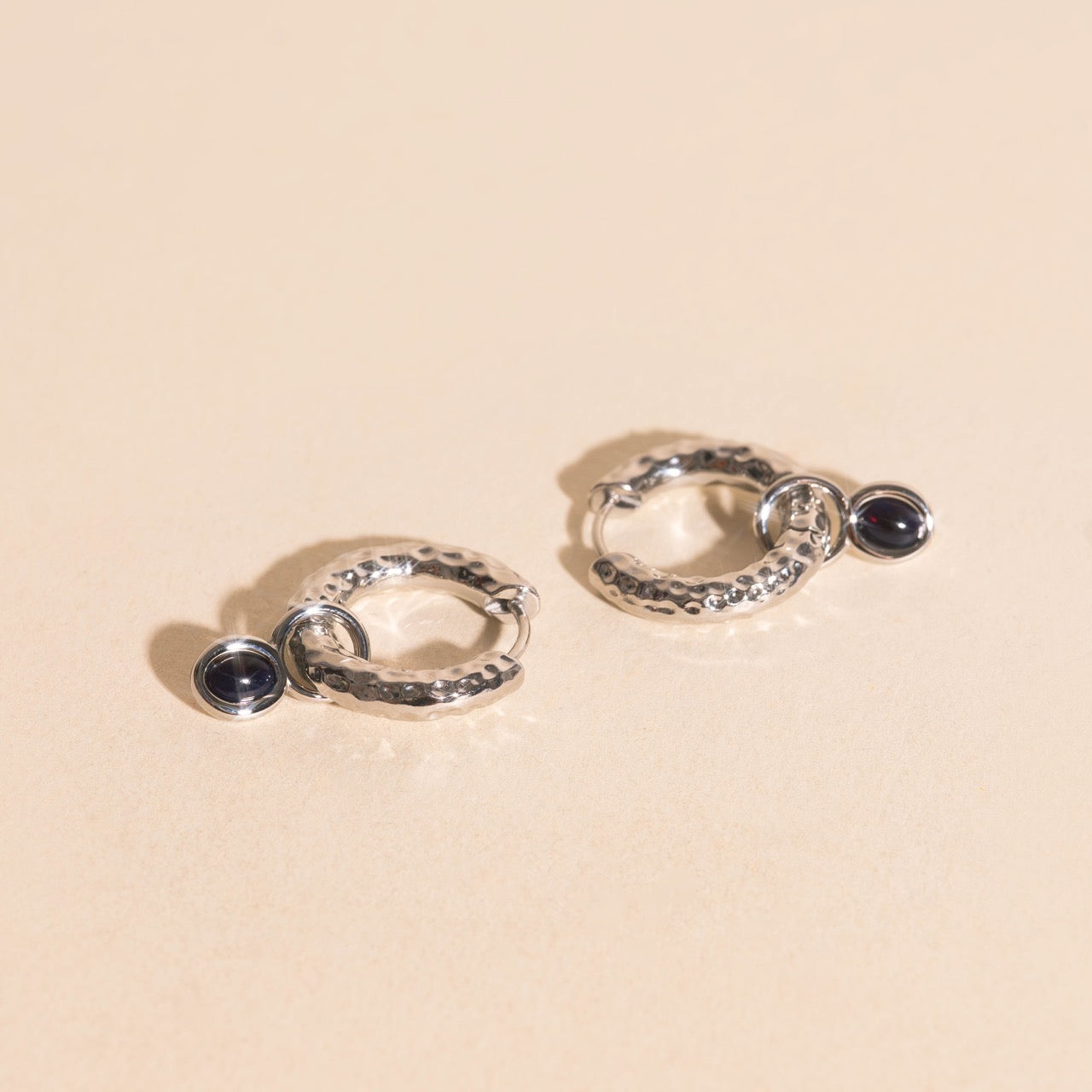 Stone Chunky Huggie Hoop Charms