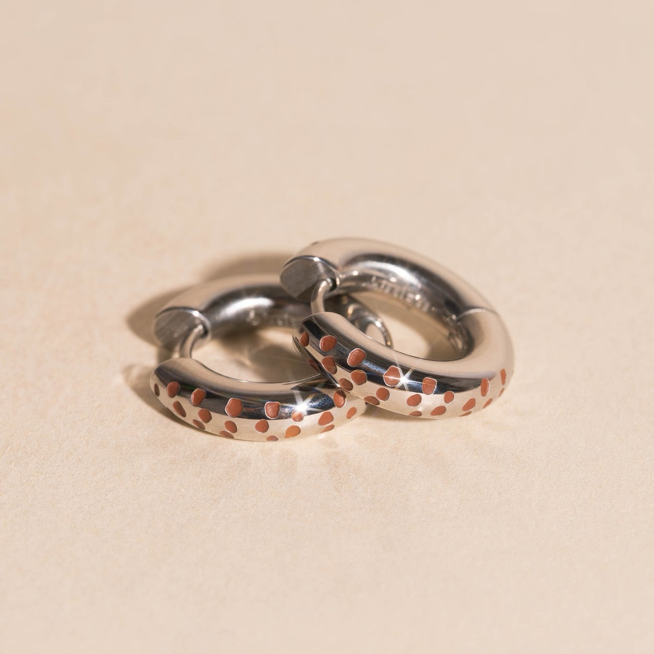 Giraffe Chunky Rounded Huggie Hoop Earrings