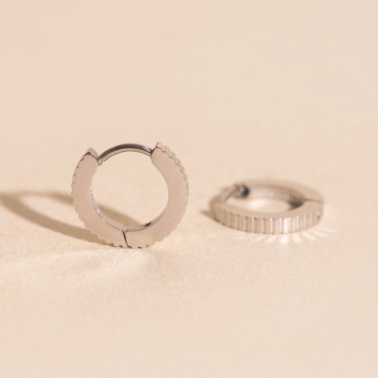 Textured Huggie Hoop Earrings