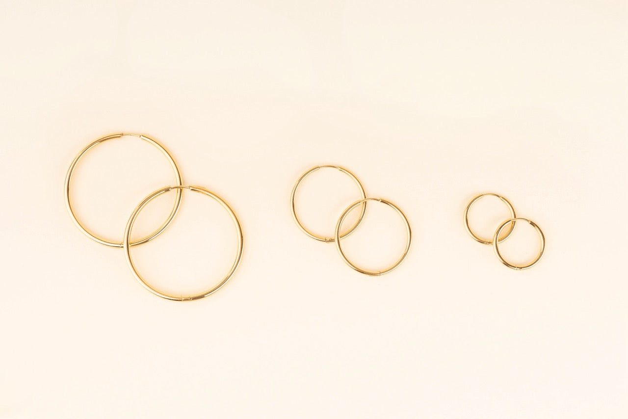 Circle Rounded Huggie Hoop Earrings