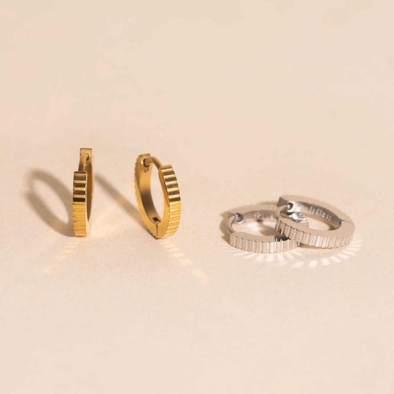 Textured Huggie Hoop Earrings