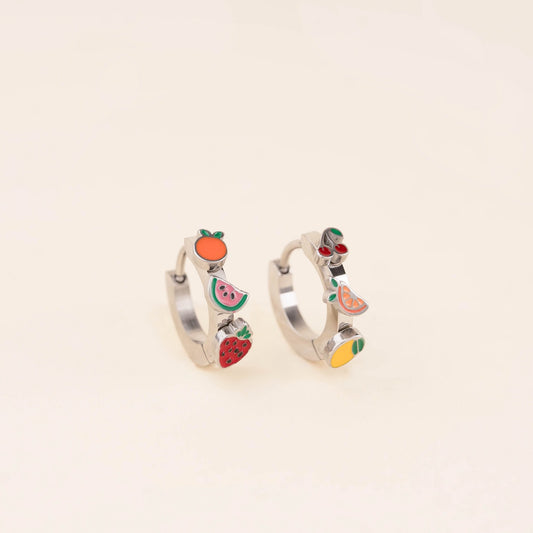 Fruit Loop 3D Huggie Hoop Earrings