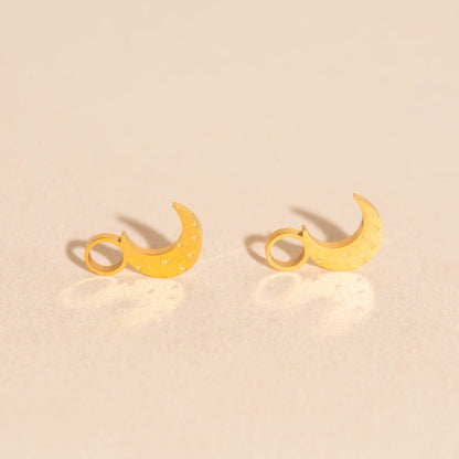 Moon Huggie Hoop Charms