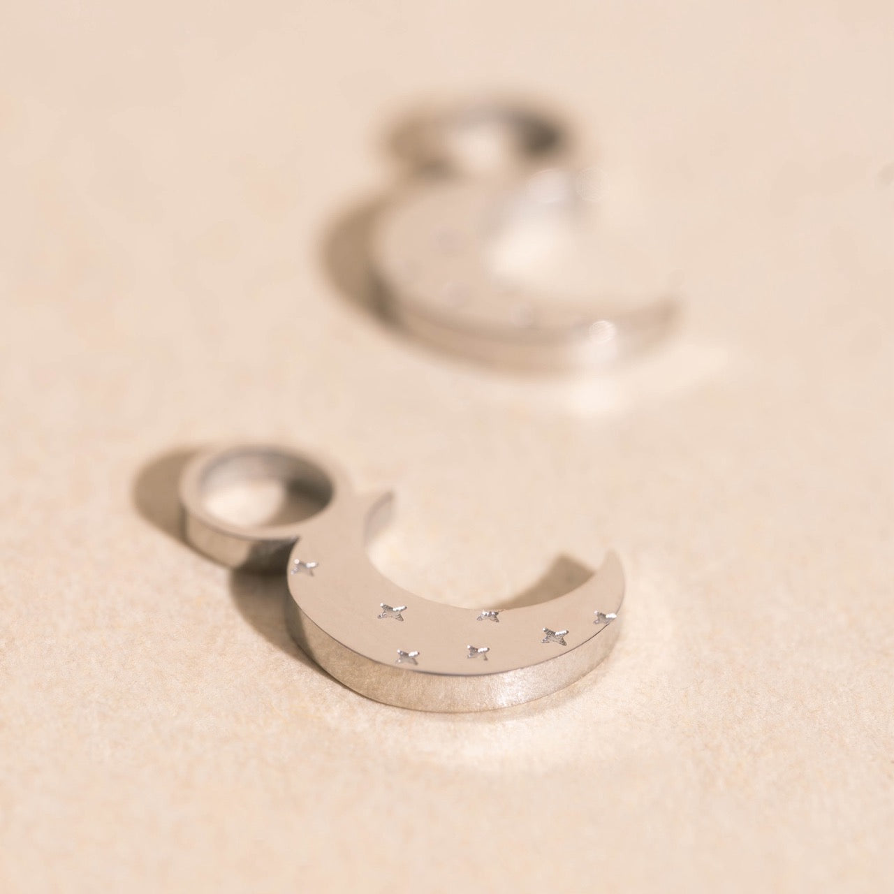 Moon Huggie Hoop Charms