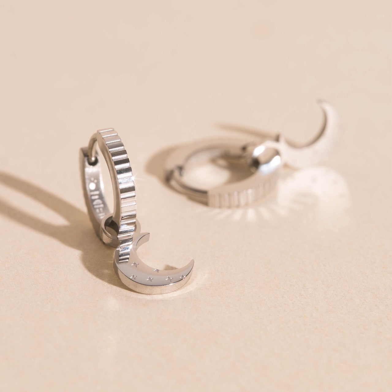 Moon Huggie Hoop Charms