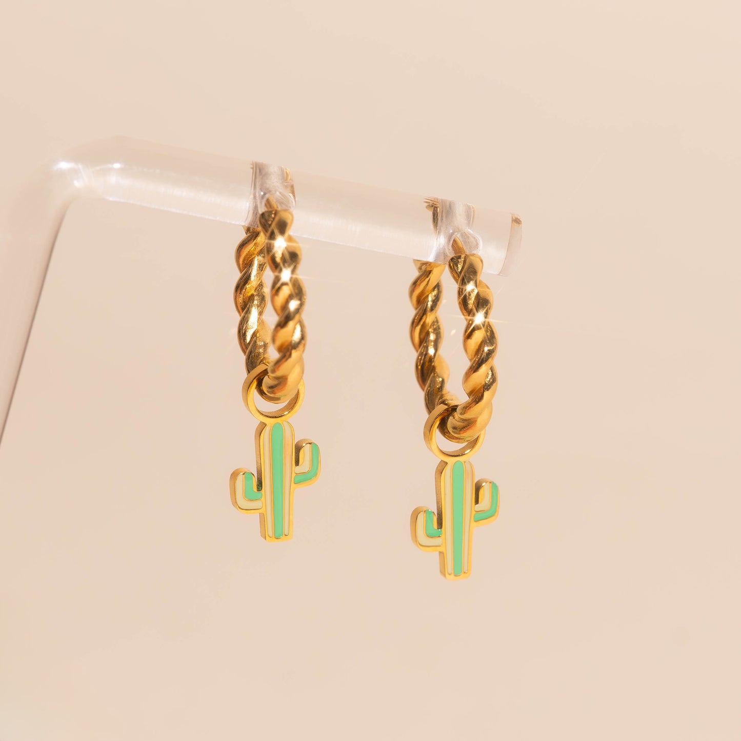 Cactus Huggie Hoop Charms