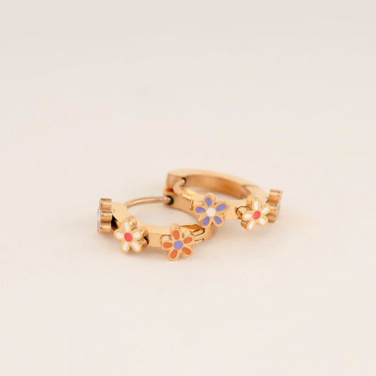 Daisy 3D Huggie Hoop Earrings