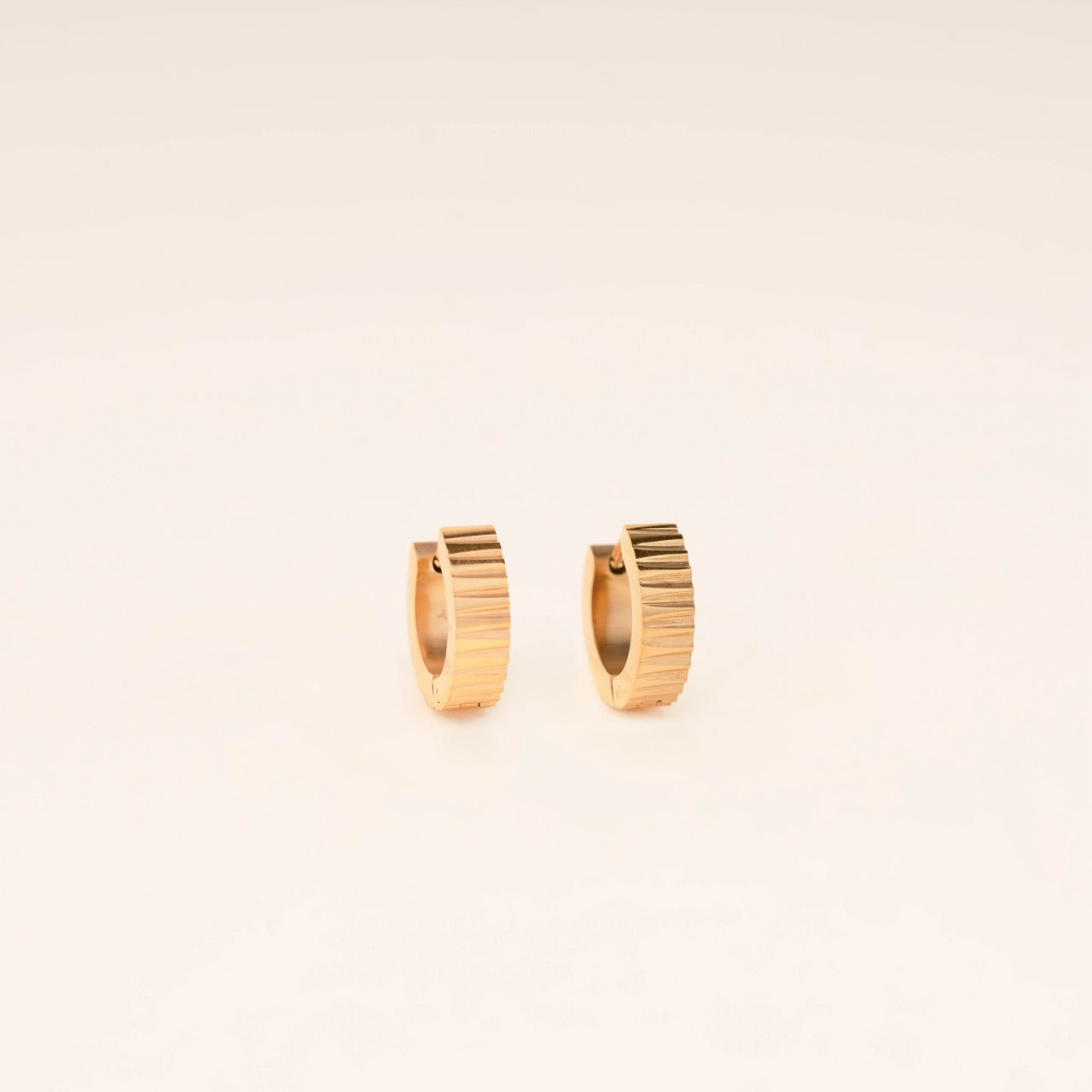 Textured Chunky Huggie Hoop Earrings