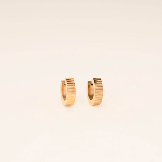 Textured Chunky Huggie Hoop Earrings