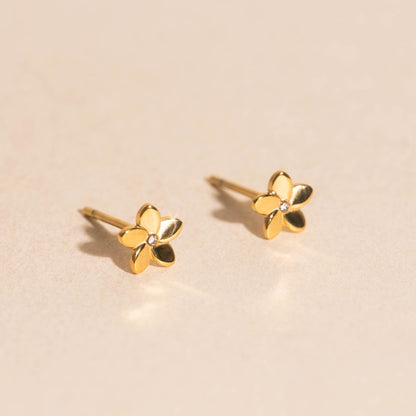 Plumeria Flower Stud Earrings