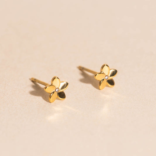 Plumeria Flower Stud Earrings