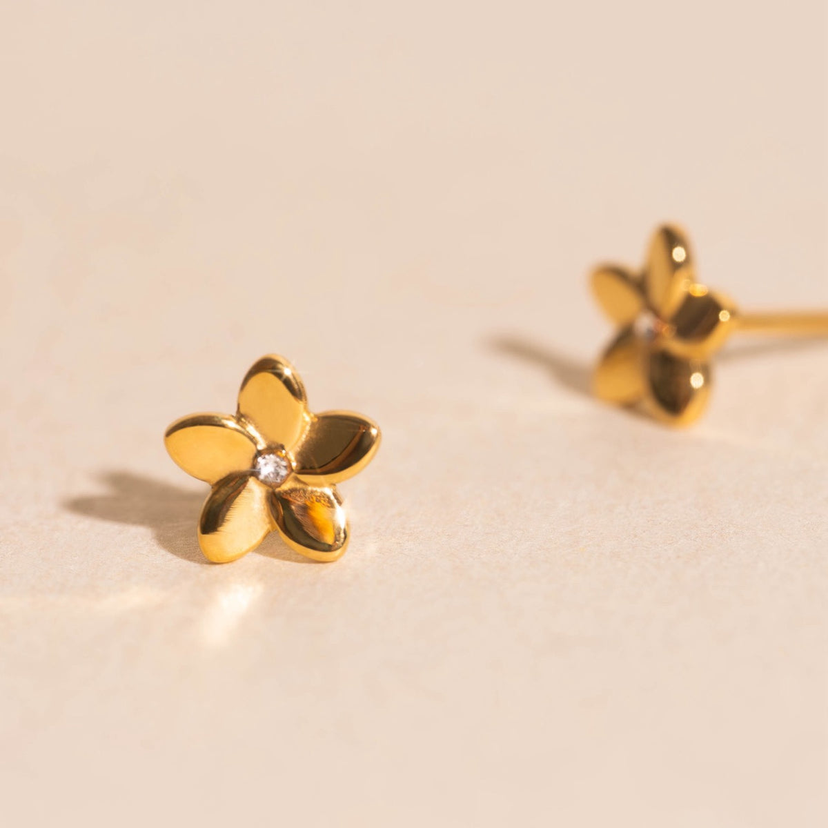 Plumeria Flower Stud Earrings