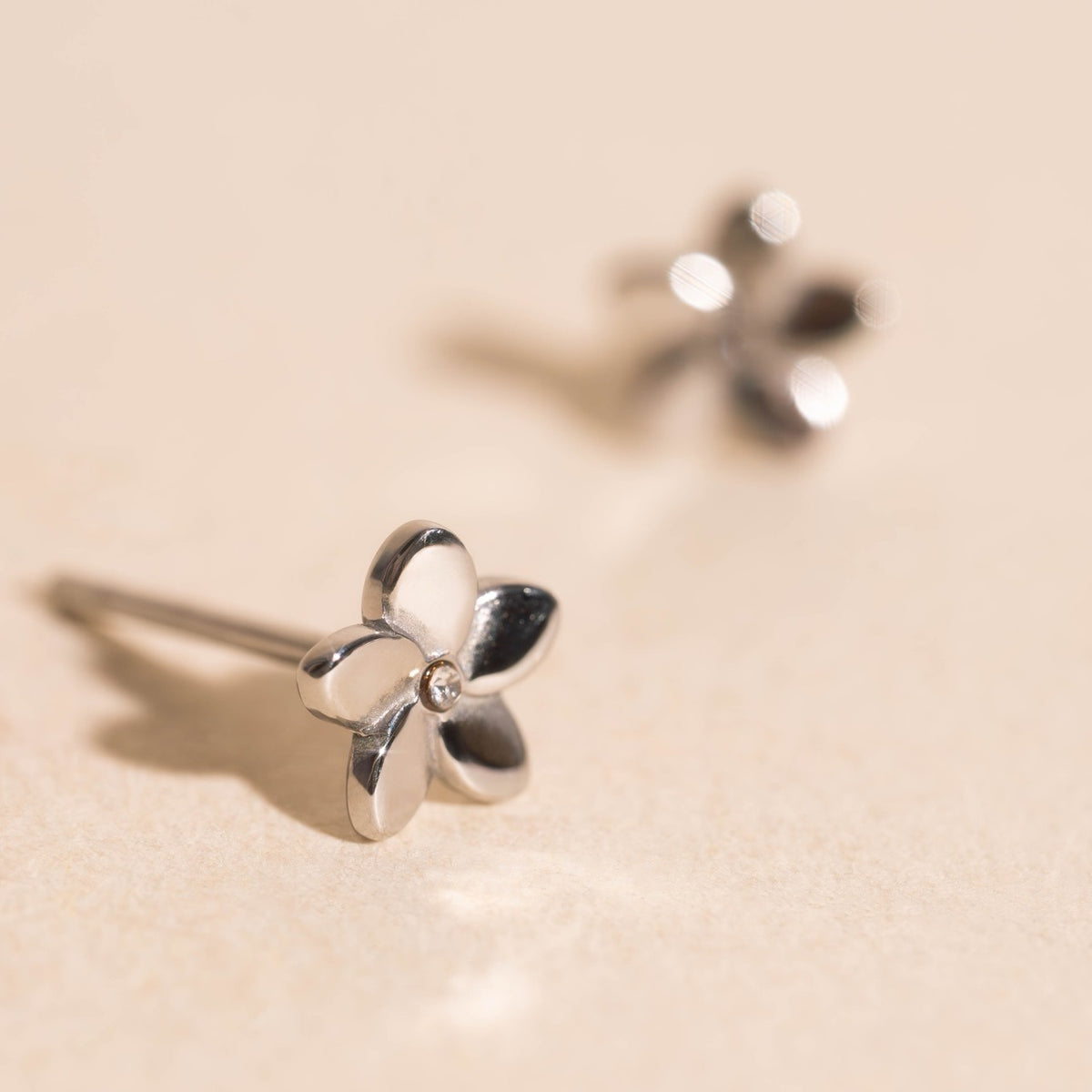Plumeria Flower Stud Earrings