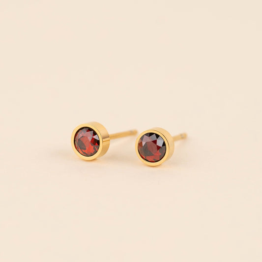 January Birthstone Stud Earrings