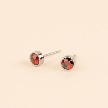 January Birthstone Stud Earrings