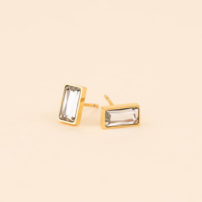 April Birthstone Stud Earrings