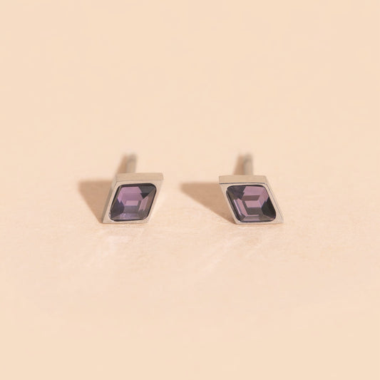 February Birthstone Stud Earrings