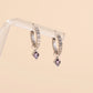 February Birthstone Huggie Hoop Charms