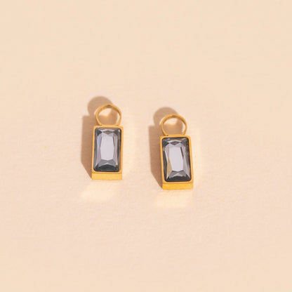 April Birthstone Huggie Hoop Charms