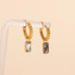 April Birthstone Huggie Hoop Charms