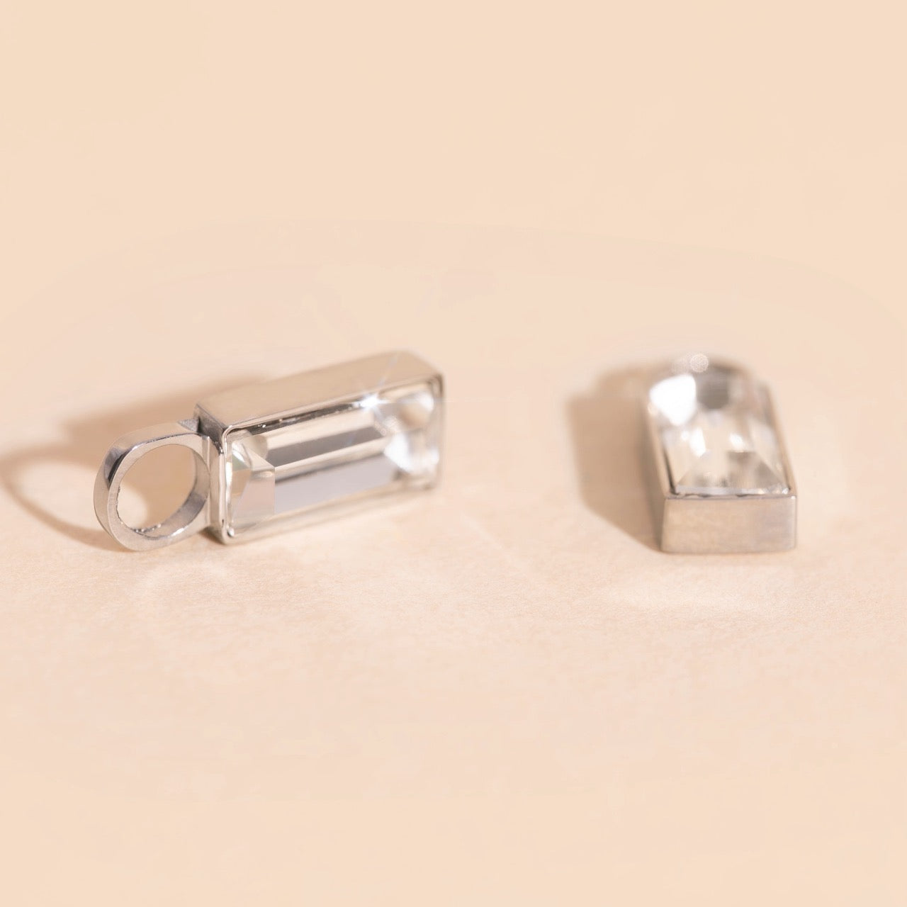 April Birthstone Huggie Hoop Charms