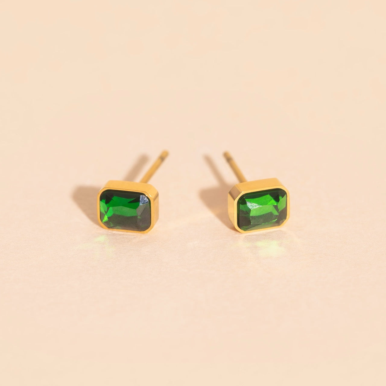 May Birthstone Stud Earrings