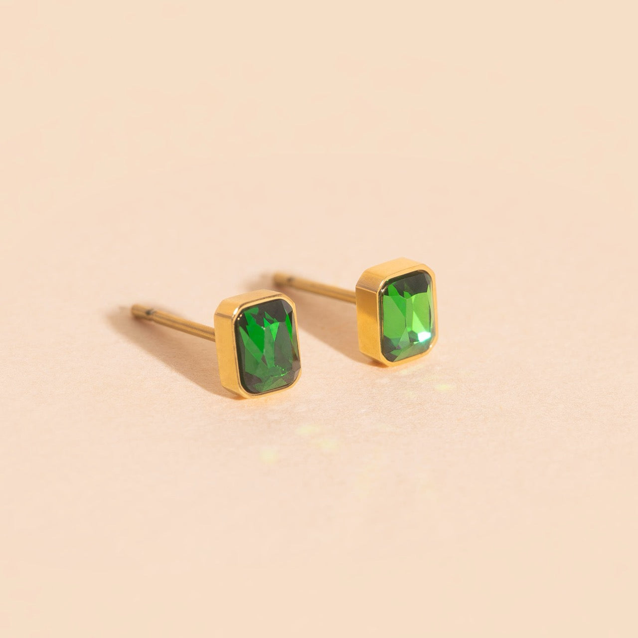 May Birthstone Stud Earrings