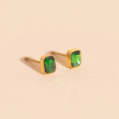 May Birthstone Stud Earrings
