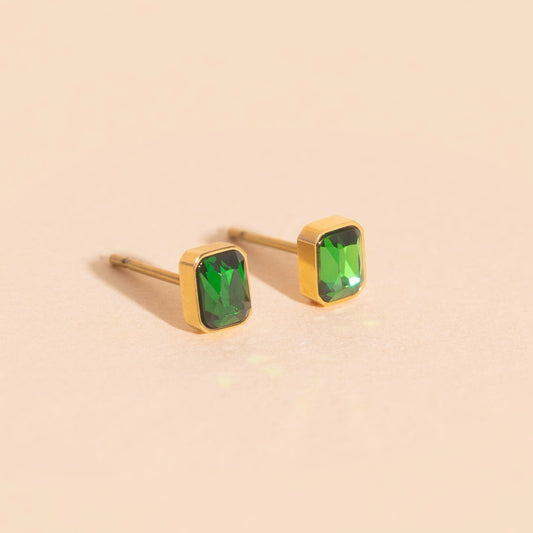 May Birthstone Stud Earrings