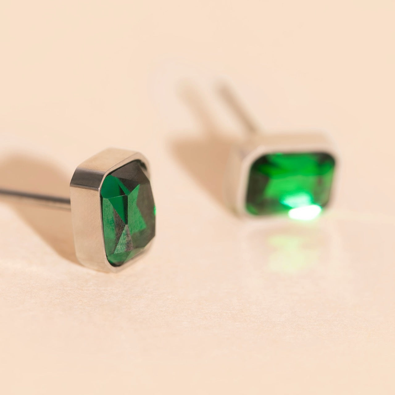 May Birthstone Stud Earrings
