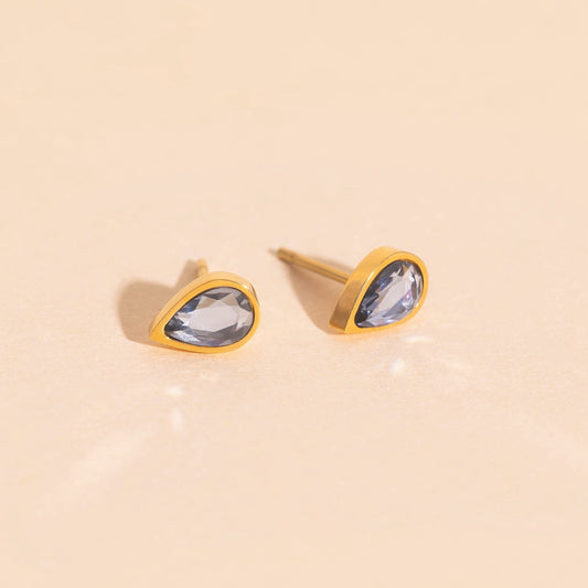 June Birthstone Stud Earrings