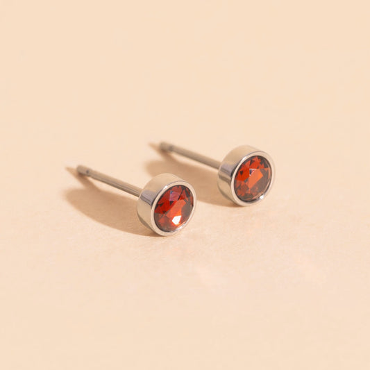 January Birthstone Stud Earrings