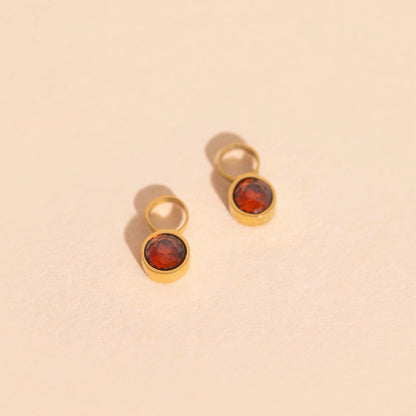 January Birthstone Huggie Hoop Charms