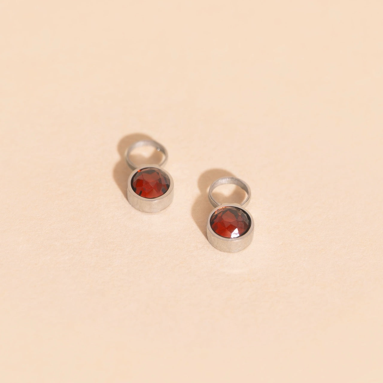 January Birthstone Huggie Hoop Charms
