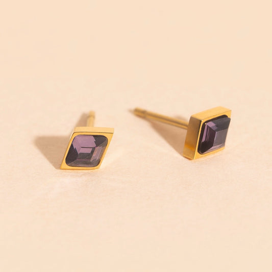 February Birthstone Stud Earrings