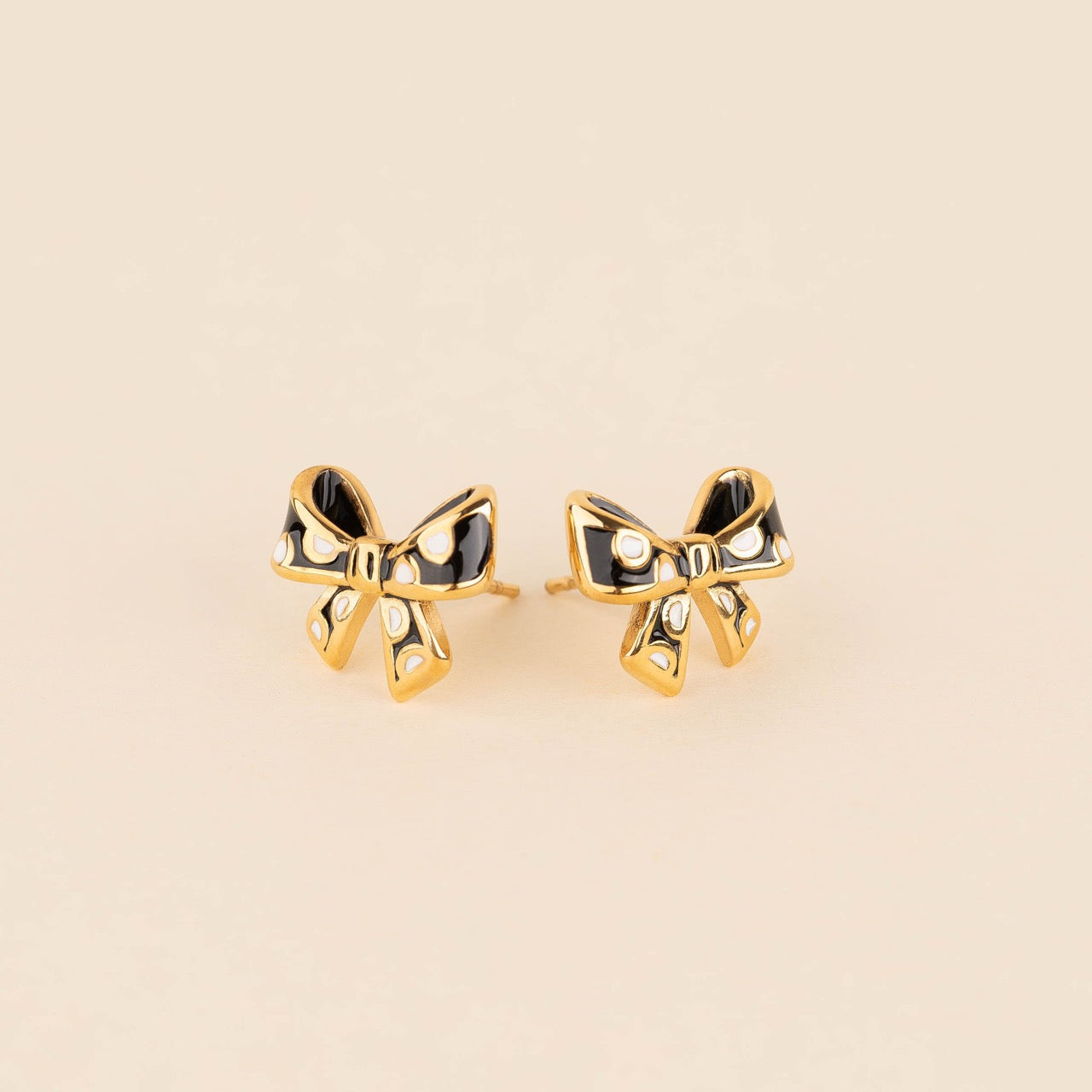 Polka Dot Bow Stud Earrings