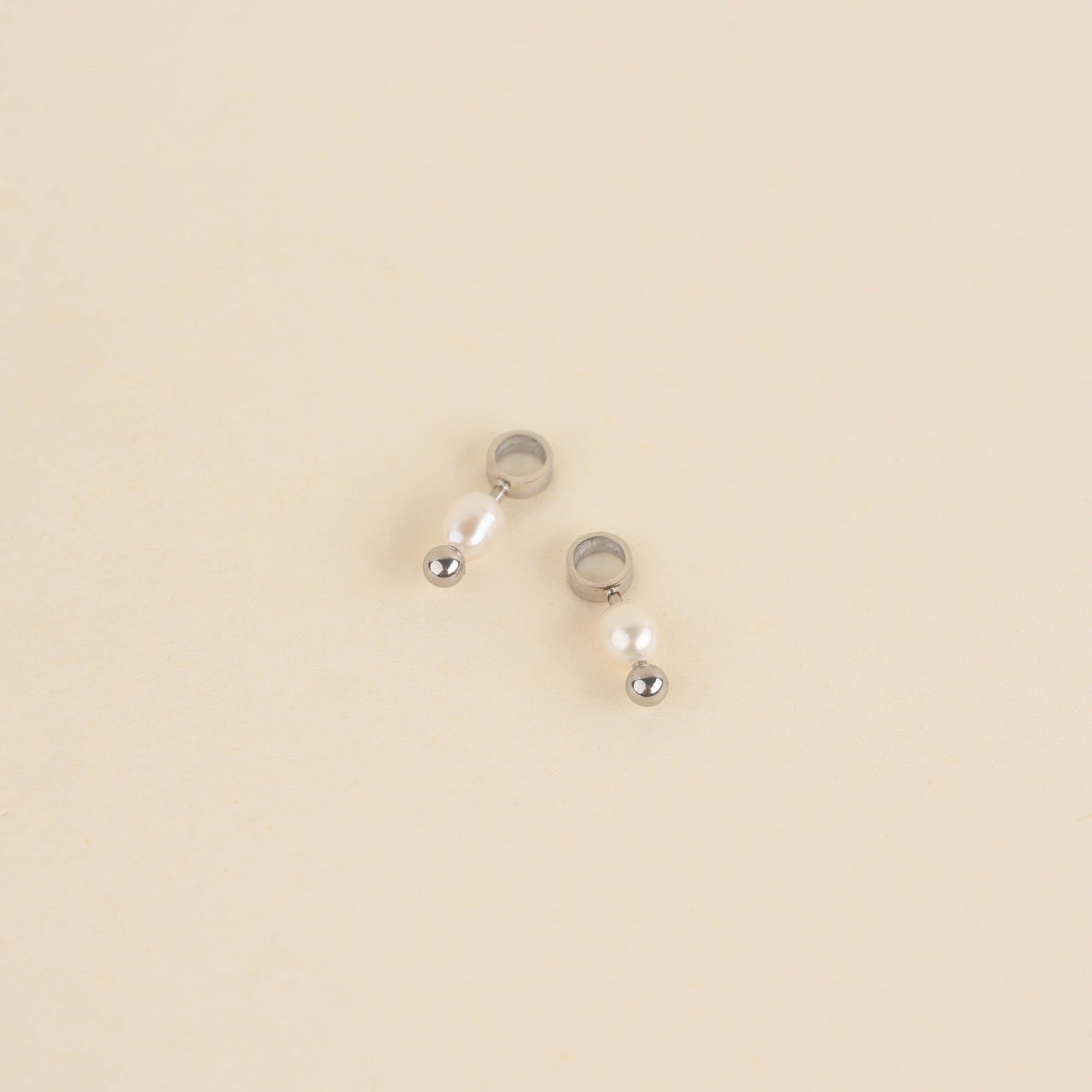 Mini Natural Pearl Huggie Hoop Charms