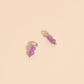 Lavender Bead Drop Huggie Hoop Charms