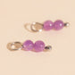 Lavender Bead Drop Huggie Hoop Charms