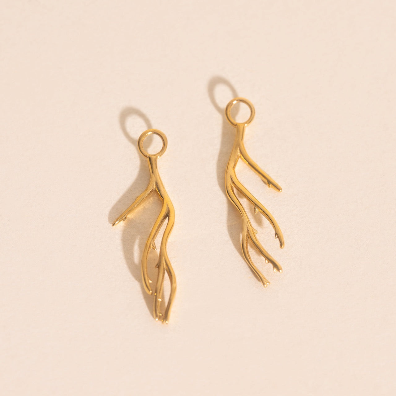 Coral Huggie Hoop Charms