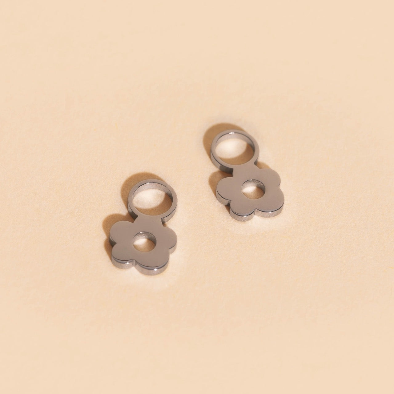 Mini Flower Huggie Hoop Charms