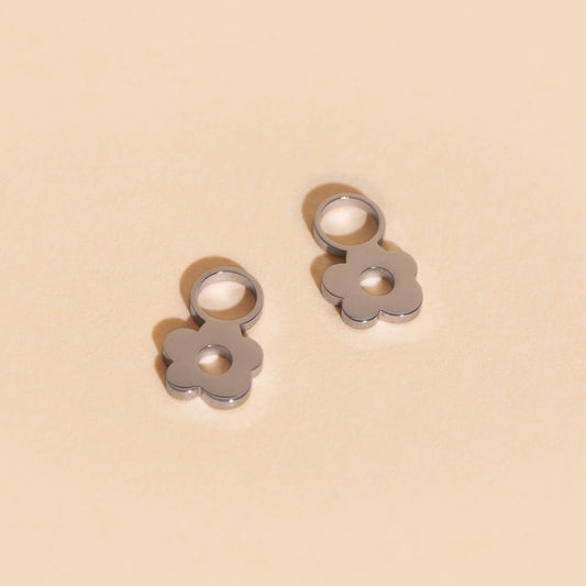 Mini Flower Huggie Hoop Charms